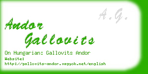 andor gallovits business card